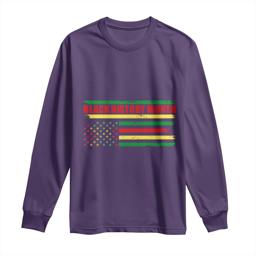 Black History Month Long Sleeve Shirt African American Pride US Flag TS02 Purple Print Your Wear
