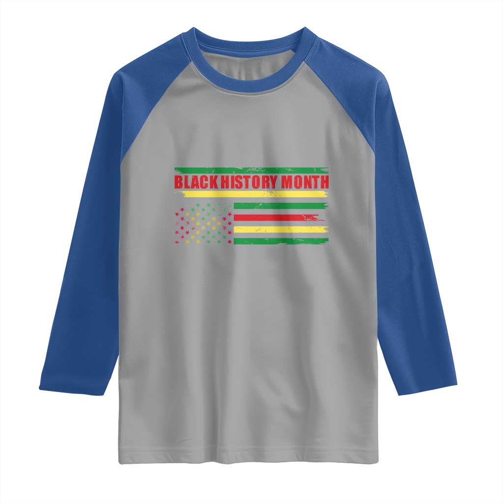 Black History Month Raglan Shirt African American Pride US Flag TS02 Sport Gray Royal Print Your Wear