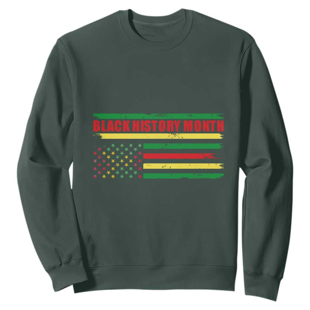 Black History Month Sweatshirt African American Pride Flag TS02 Dark Forest Green Printyourwear