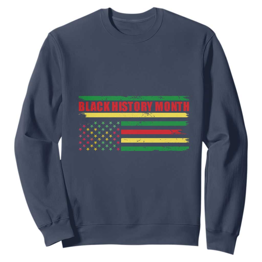 Black History Month Sweatshirt African American Pride Flag TS02 Navy Printyourwear