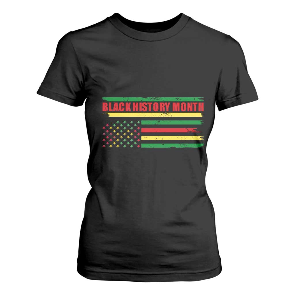Black History Month T Shirt For Women African American Pride US Flag TS02 Black Print Your Wear
