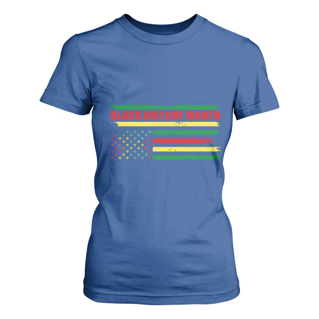 Black History Month T Shirt For Women African American Pride US Flag TS02 Royal Blue Print Your Wear