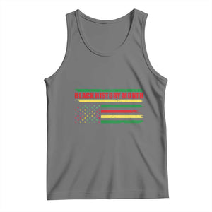 Black History Month Tank Top African American Pride US Flag TS02 Black Heather Print Your Wear