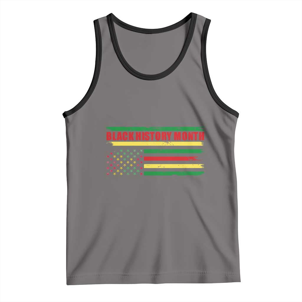 Black History Month Tank Top African American Pride US Flag TS02 Deep Heather Black Print Your Wear