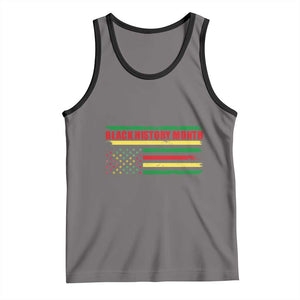 Black History Month Tank Top African American Pride US Flag TS02 Deep Heather Black Print Your Wear