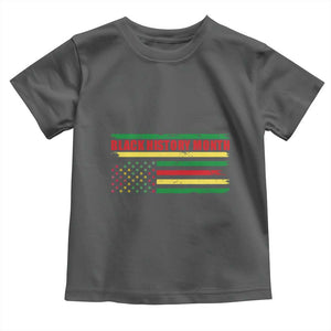 Black History Month Toddler T Shirt African American Pride US Flag TS02 Dark Heather Print Your Wear