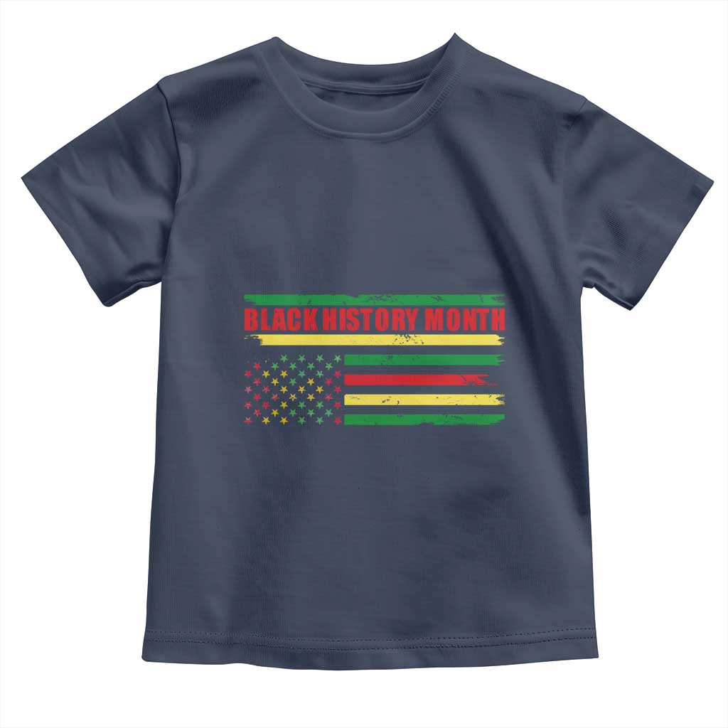Black History Month Toddler T Shirt African American Pride US Flag TS02 Navy Print Your Wear