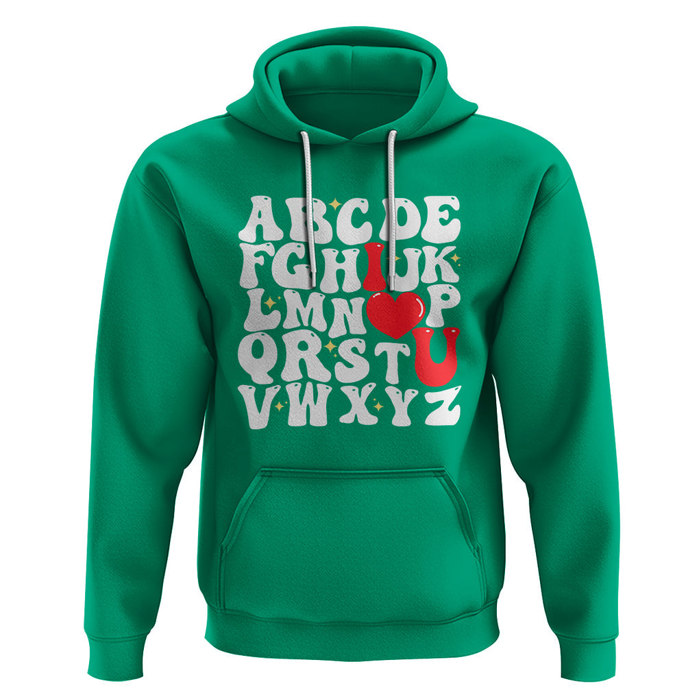 Valentines Day Hoodie Alphabet ABC I Love You Heart Gifts TS02 Irish Green Printyourwear