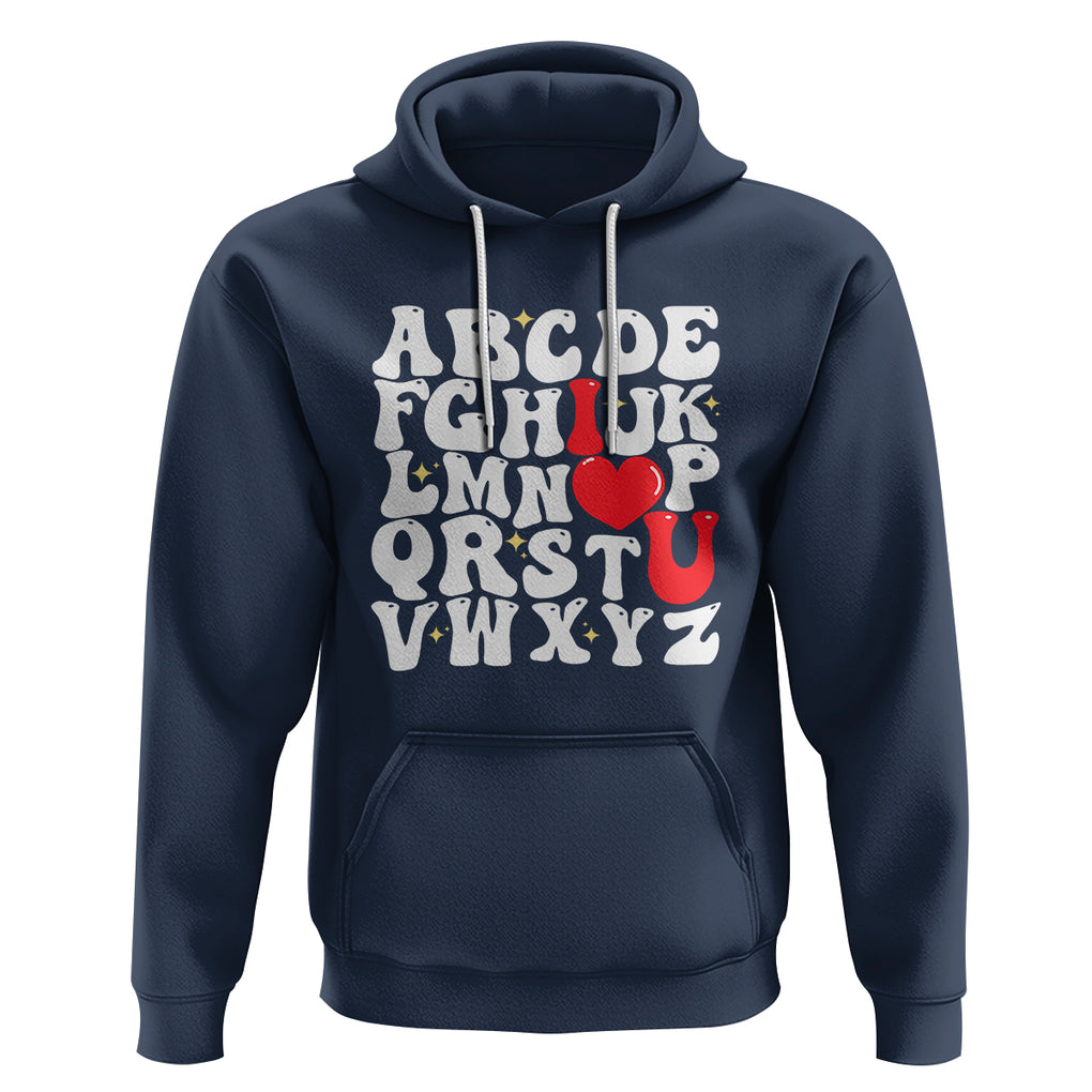 Valentines Day Hoodie Alphabet ABC I Love You Heart Gifts TS02 Navy Printyourwear