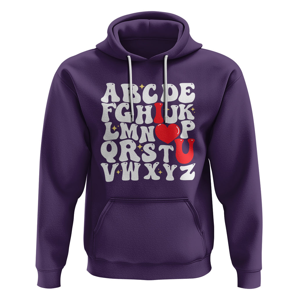 Valentines Day Hoodie Alphabet ABC I Love You Heart Gifts TS02 Purple Printyourwear
