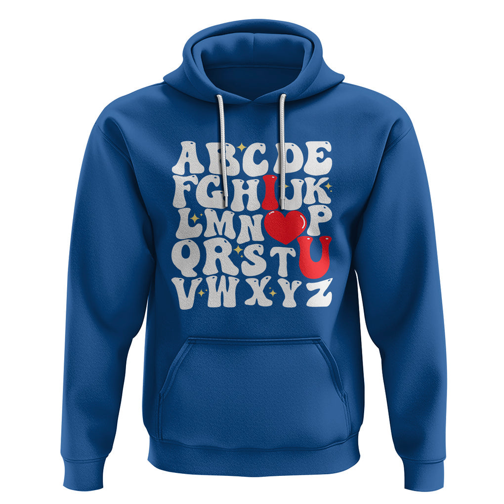 Valentines Day Hoodie Alphabet ABC I Love You Heart Gifts TS02 Royal Blue Printyourwear