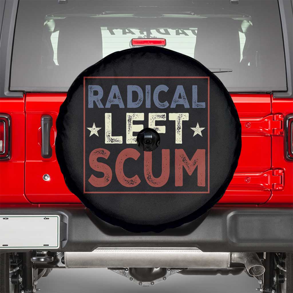 Radical Left Scum Spare Tire Cover Political Satire Viral Trump Holiday Post TS02 Black Print Your Wear