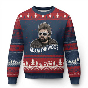 Adam Inspired Graphic Ugly Christmas Sweater The Woo Memorial Tribute TS02 Navy Red Print Your Wear
