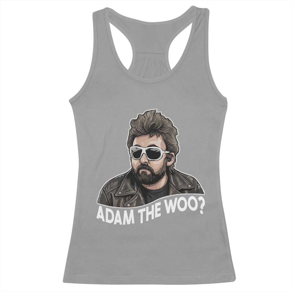 Adam Inspired Graphic Racerback Tank Top The Woo Memorial Tribute TS02 Sport Gray Print Your Wear