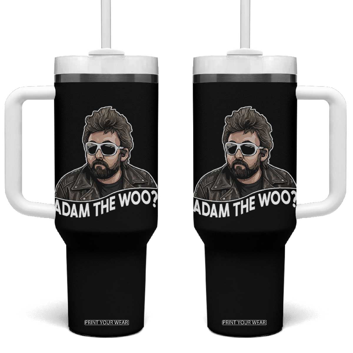 Adam Inspired Graphic Tumbler With Handle The Woo Memorial Tribute TS02 One Size: 40 oz Black Print Your Wear