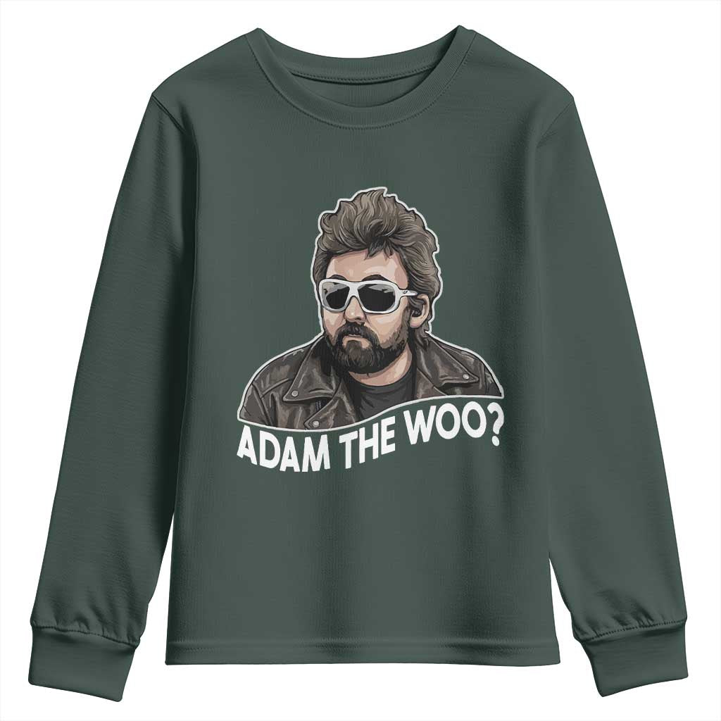 Adam Inspired Graphic Youth Sweatshirt The Woo Memorial Tribute TS02 Dark Forest Green Print Your Wear