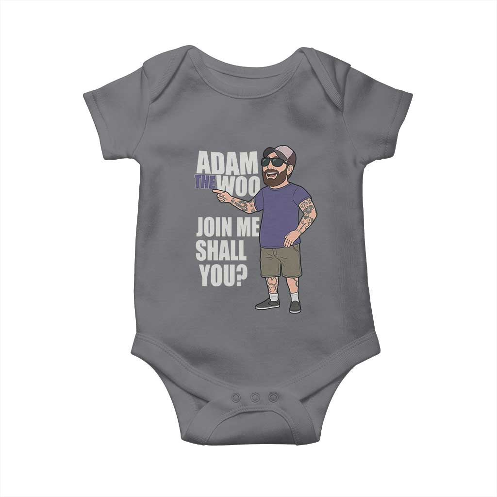 Adam Inspired Graphic Baby Onesie The Woo Memorial Tribute Join Me Shall You TS02 Charcoal Print Your Wear