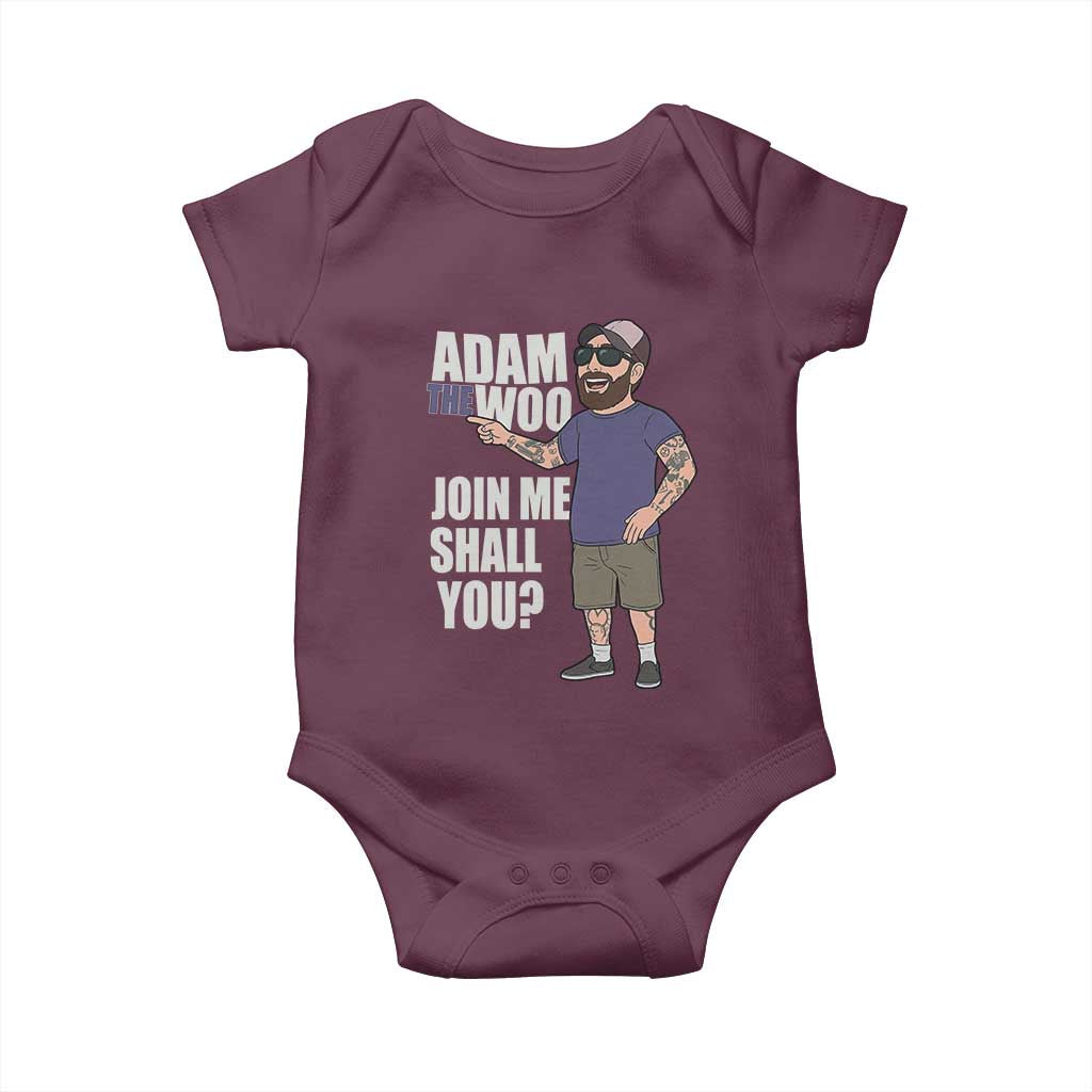 Adam Inspired Graphic Baby Onesie The Woo Memorial Tribute Join Me Shall You TS02 Maroon Print Your Wear