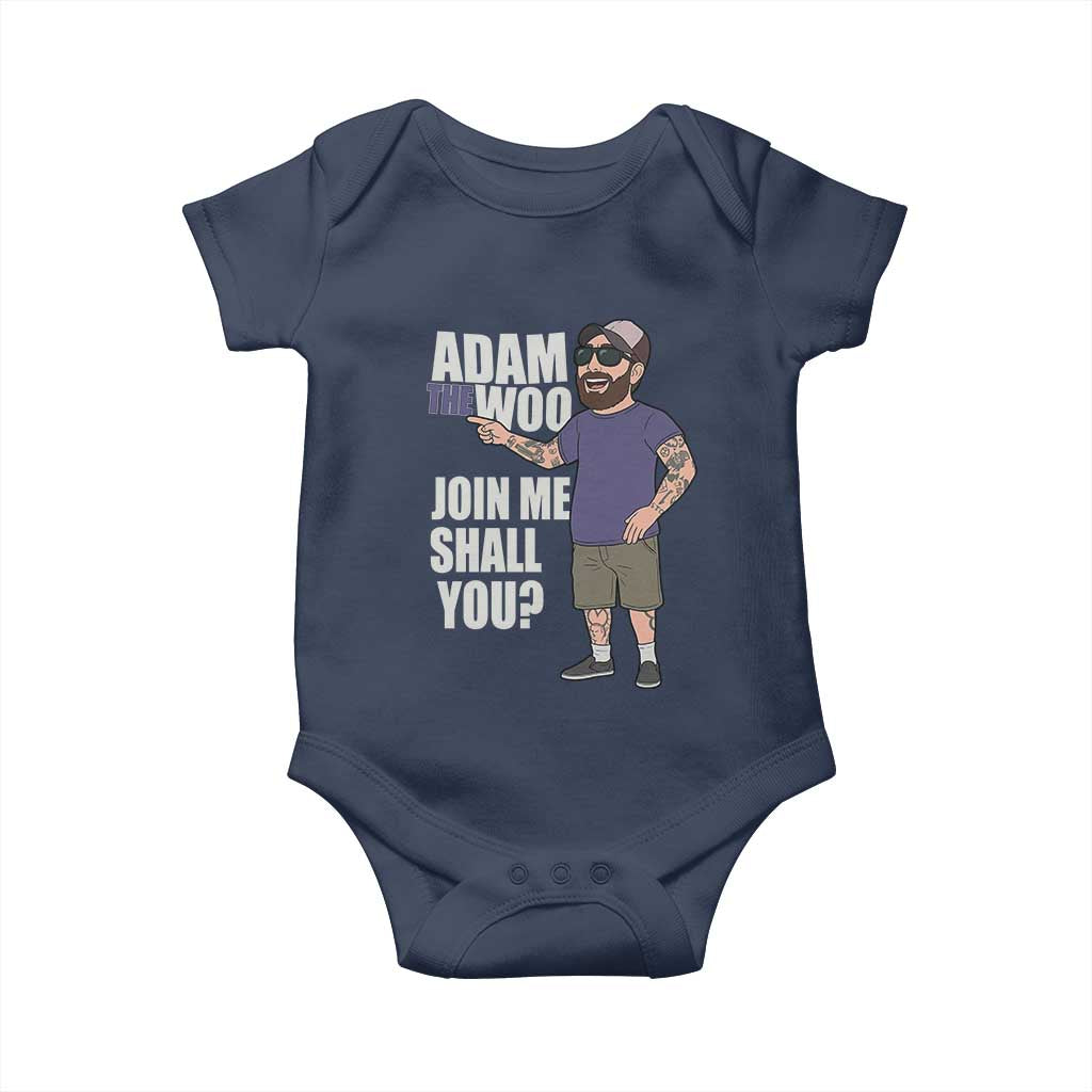 Adam Inspired Graphic Baby Onesie The Woo Memorial Tribute Join Me Shall You TS02 Navy Print Your Wear
