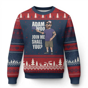 Adam Inspired Graphic Ugly Christmas Sweater The Woo Memorial Tribute Join Me Shall You TS02 Navy Red Print Your Wear