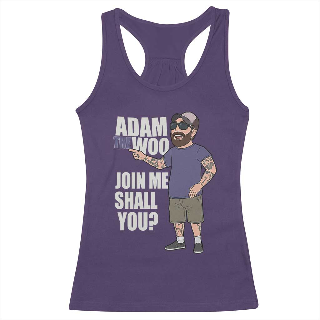 Adam Inspired Graphic Racerback Tank Top The Woo Memorial Tribute Join Me Shall You TS02 Purple Print Your Wear