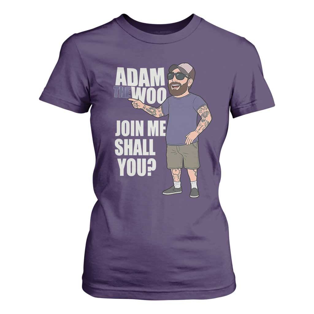 Adam Inspired Graphic T Shirt For Women The Woo Memorial Tribute Join Me Shall You TS02 Purple Print Your Wear