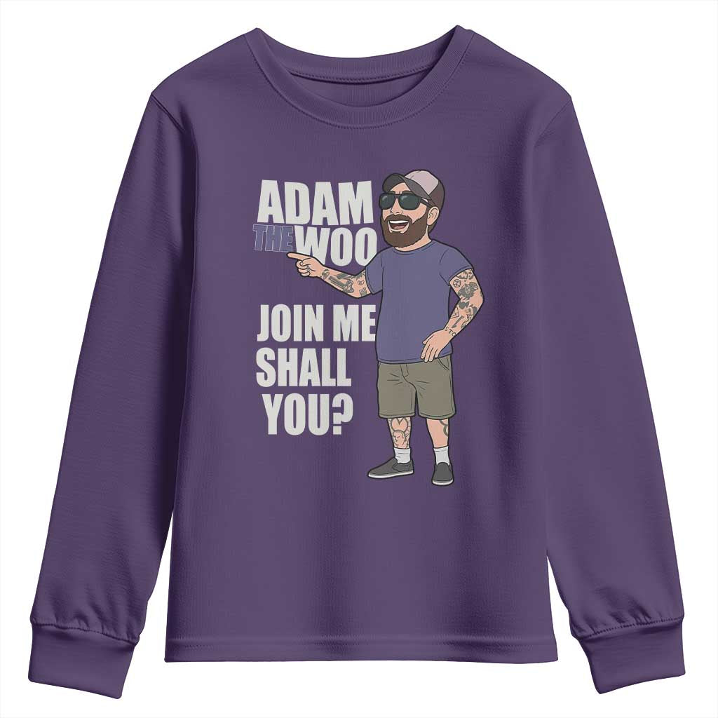 Adam Inspired Graphic Youth Sweatshirt The Woo Memorial Tribute Join Me Shall You TS02 Purple Print Your Wear