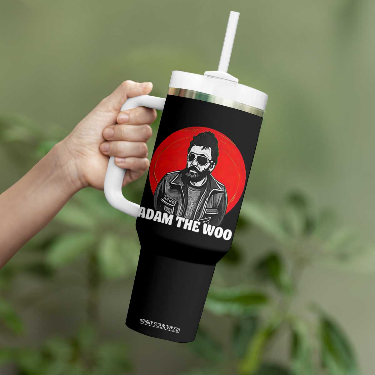 Adam Inspired Graphic Tumbler With Handle The Woo In Remembrance Memorial Tribute TS02 Print Your Wear