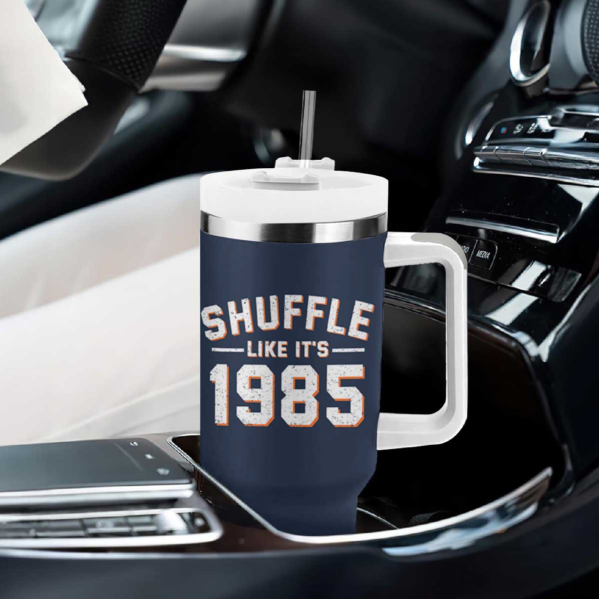Shuffle Like Its 1985 Tumbler With Handle Retro Championship Celebrated TS02 Print Your Wear