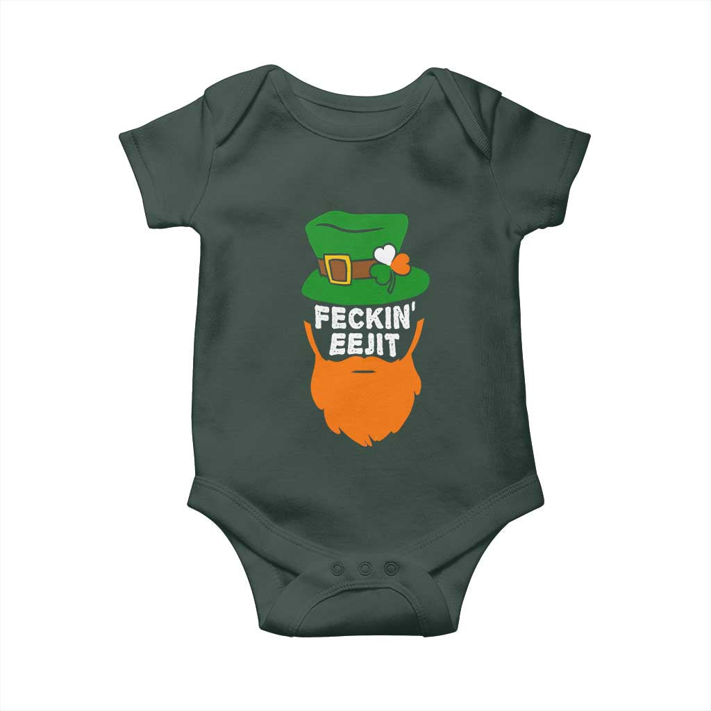 Funny St Patricks Day Baby Onesie Feckin Eejit Irish Slang Idiot Patty's Day TS02 Print Your Wear
