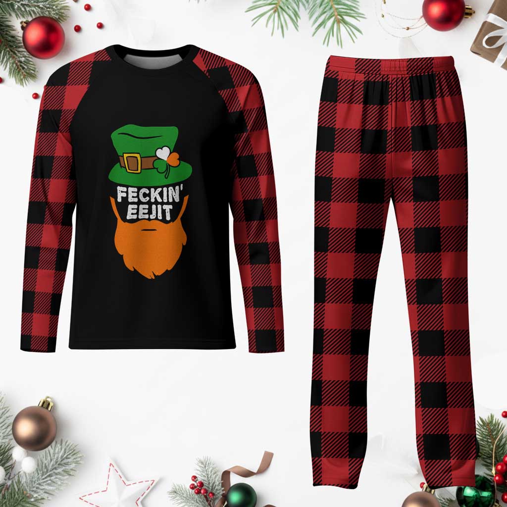 Funny St Patricks Day Plaid Pajama Set Feckin Eejit Irish Slang Idiot Patty's Day TS02 Buffalo Plaid Print Your Wear