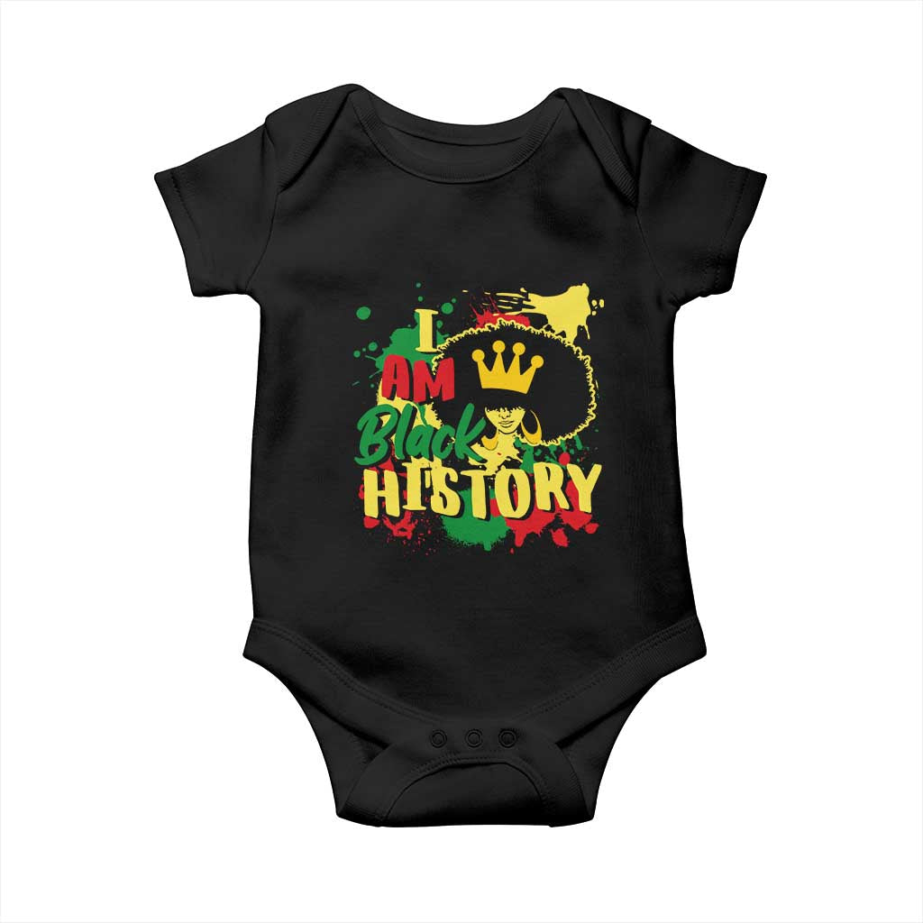 I Am Black History Baby Onesie Afro Queen African American Pride TS02 Black Print Your Wear