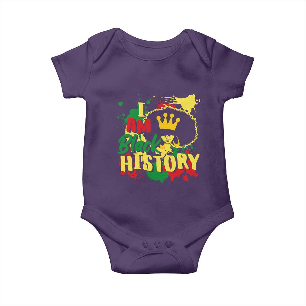 I Am Black History Baby Onesie Afro Queen African American Pride TS02 Purple Print Your Wear