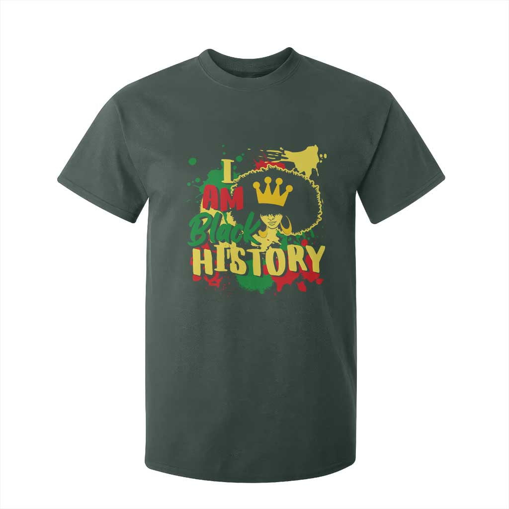 I Am Black History T Shirt For Kid Afro Queen African American Pride TS02 Dark Forest Green Print Your Wear