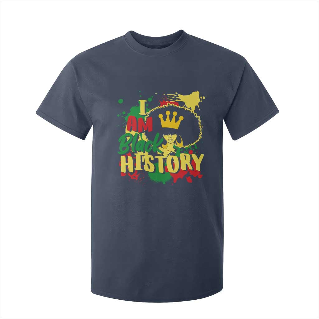 I Am Black History T Shirt For Kid Afro Queen African American Pride TS02 Navy Print Your Wear