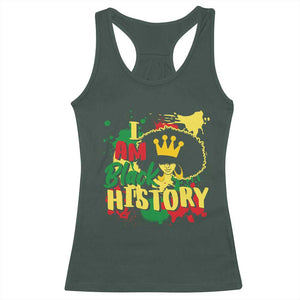 I Am Black History Racerback Tank Top Afro Queen African American Pride TS02 Dark Forest Green Print Your Wear