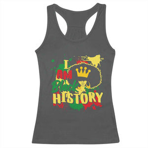 I Am Black History Racerback Tank Top Afro Queen African American Pride TS02 Dark Heather Print Your Wear
