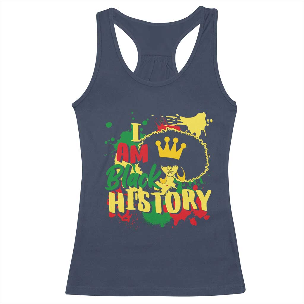 I Am Black History Racerback Tank Top Afro Queen African American Pride TS02 Navy Print Your Wear