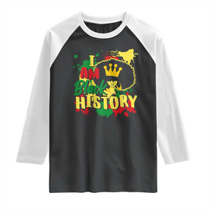 I Am Black History Raglan Shirt Afro Queen African American Pride TS02 Black White Print Your Wear