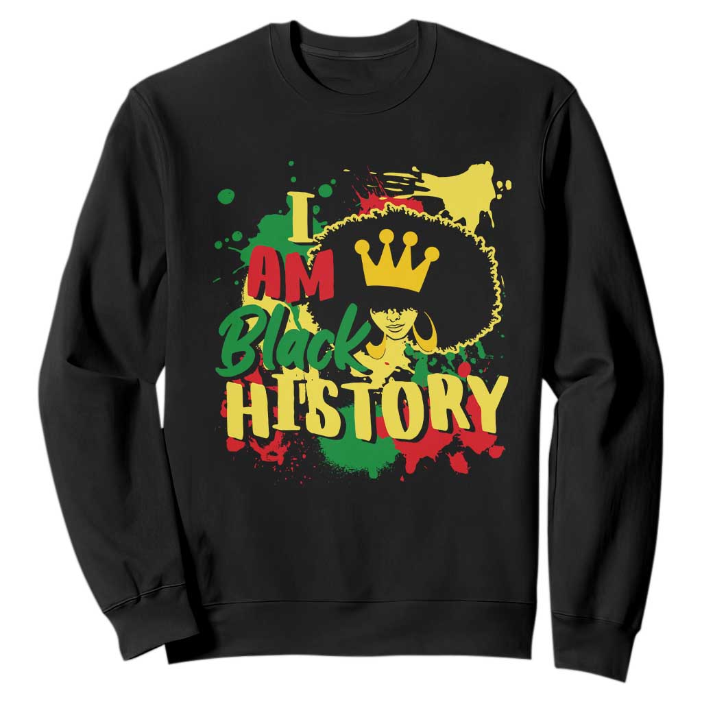 I Am Black History Sweatshirt African American Pride Black DNA Queen TS02 Black Printyourwear
