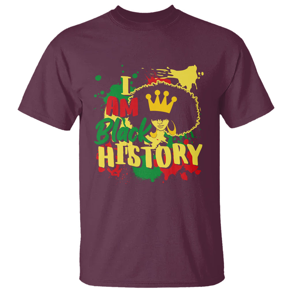 I Am Black History T Shirt African American Pride Black DNA Queen TS02 Maroon Printyourwear