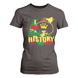 I Am Black History T Shirt For Women Afro Queen African American Pride TS02 Dark Chocolate Print Your Wear