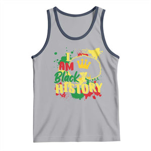 I Am Black History Tank Top Afro Queen African American Pride TS02 Athletic Heather Navy Print Your Wear