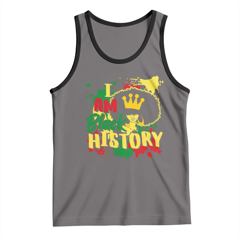 I Am Black History Tank Top Afro Queen African American Pride TS02 Deep Heather Black Print Your Wear