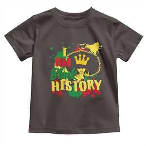 I Am Black History Toddler T Shirt Afro Queen African American Pride TS02 Dark Chocolate Print Your Wear