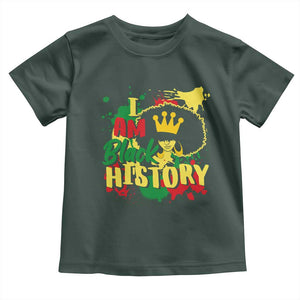 I Am Black History Toddler T Shirt Afro Queen African American Pride TS02 Dark Forest Green Print Your Wear