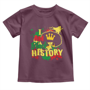 I Am Black History Toddler T Shirt Afro Queen African American Pride TS02 Maroon Print Your Wear