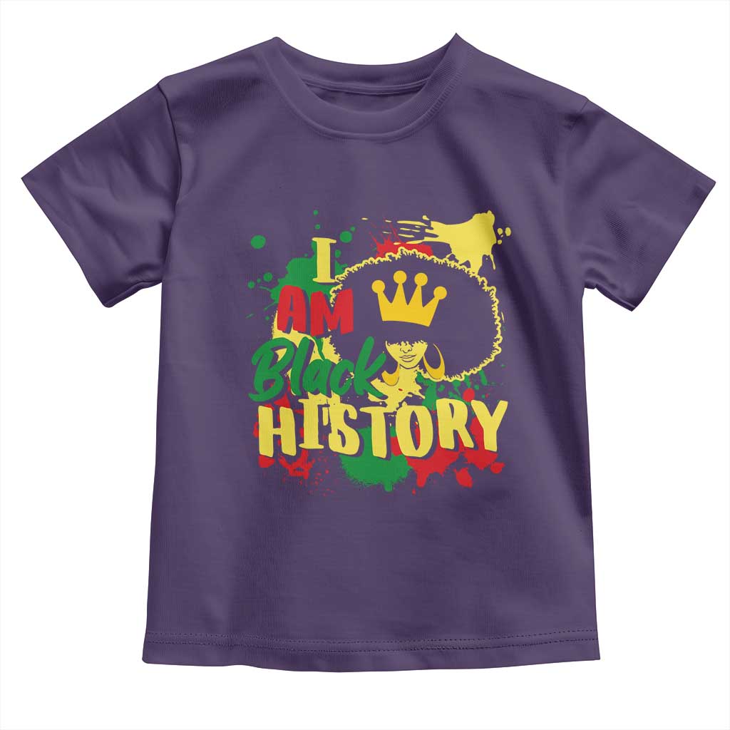 I Am Black History Toddler T Shirt Afro Queen African American Pride TS02 Purple Print Your Wear