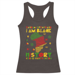 I Am Black History Racerback Tank Top African American Pride Kente TS02 Dark Chocolate Print Your Wear