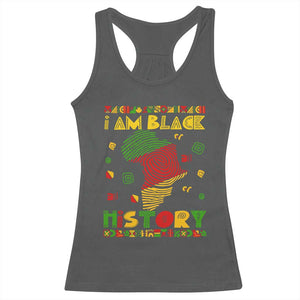 I Am Black History Racerback Tank Top African American Pride Kente TS02 Dark Heather Print Your Wear